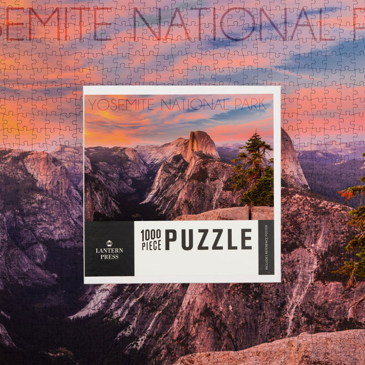 Yosemite National Park, California, Half Dome and Sunset, Jigsaw Puzzle Puzzle Lantern Press 