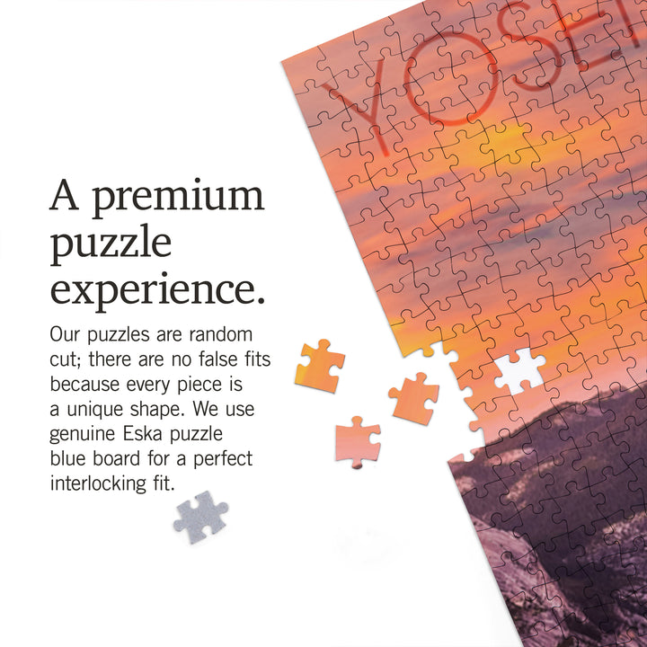 Yosemite National Park, California, Half Dome and Sunset, Jigsaw Puzzle Puzzle Lantern Press 