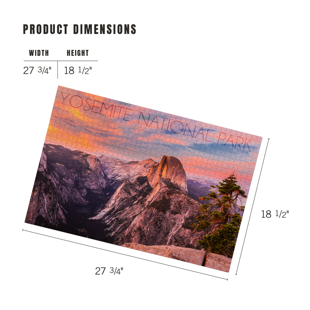 Yosemite National Park, California, Half Dome and Sunset, Jigsaw Puzzle Puzzle Lantern Press 