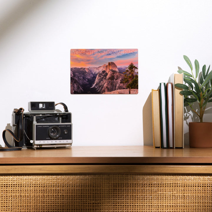 Yosemite National Park, California, Half Dome and Sunset, Metal Signs Metal Lantern Press 