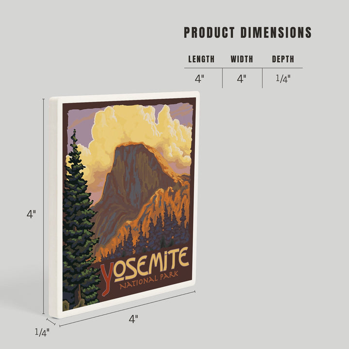 Yosemite National Park, California, Half Dome, Coasters Coasters Lantern Press 