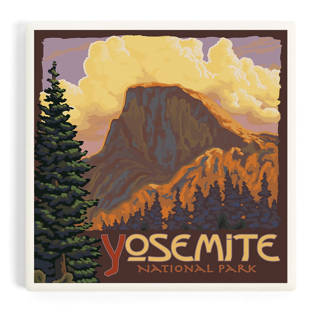 Yosemite National Park, California, Half Dome, Coasters Coasters Lantern Press 