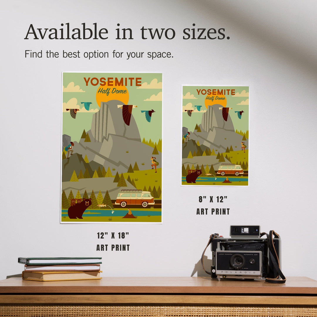 Yosemite National Park, California, Half Dome, Geometric National Park Series, Art & Giclee Prints Art Lantern Press 