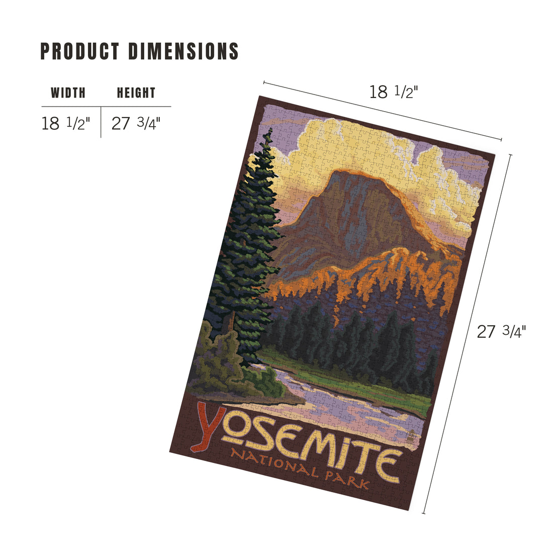 Yosemite National Park, California, Half Dome, Jigsaw Puzzle Puzzle Lantern Press 