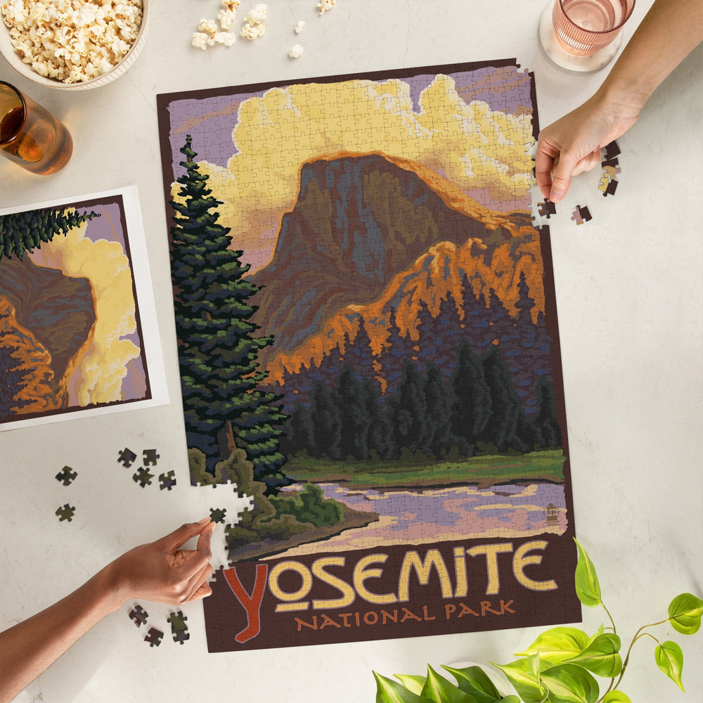 Yosemite National Park, California, Half Dome, Jigsaw Puzzle Puzzle Lantern Press 