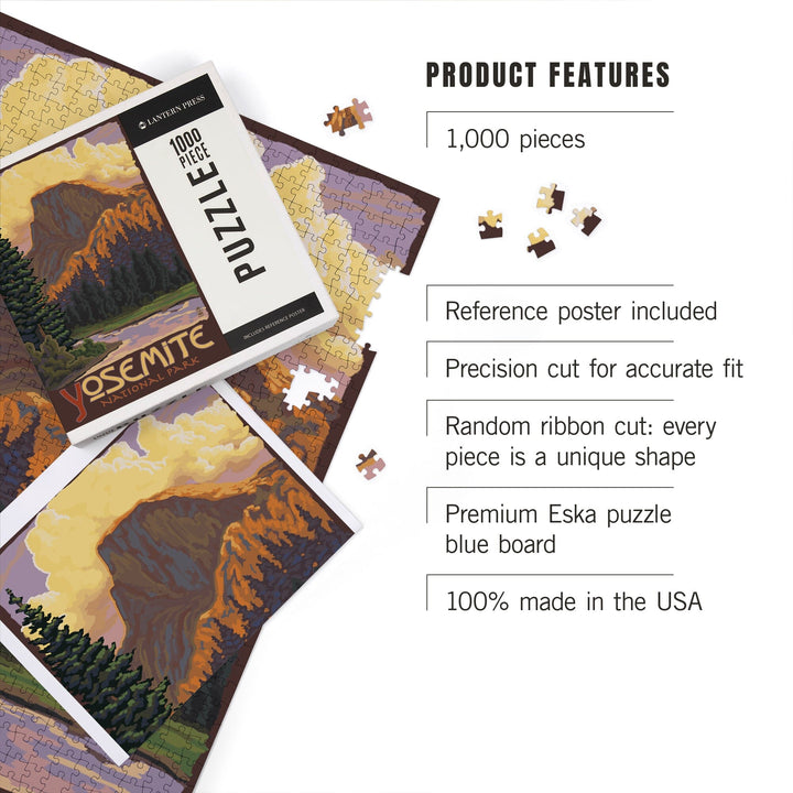 Yosemite National Park, California, Half Dome, Jigsaw Puzzle Puzzle Lantern Press 