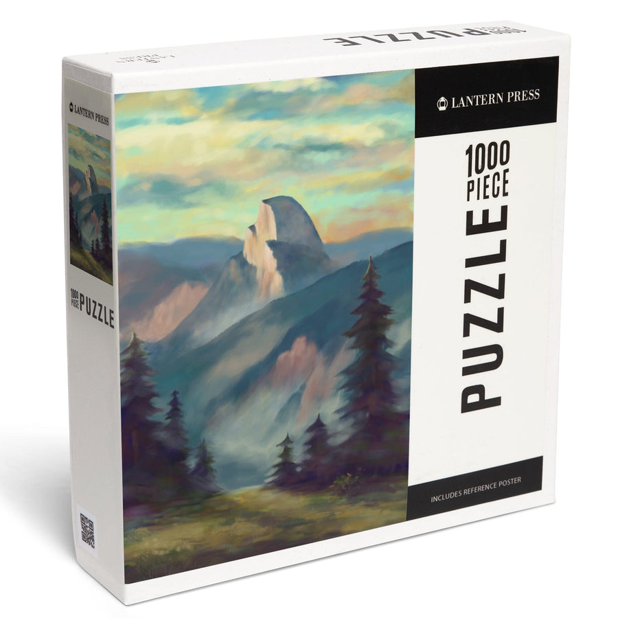 Yosemite National Park, California, Half Dome, Oil Painting, Jigsaw Puzzle Puzzle Lantern Press 