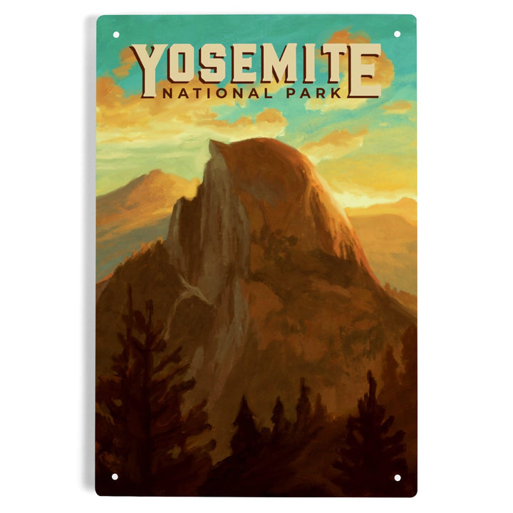 Yosemite National Park, California, Half Dome, Oil Painting, Metal Signs Metal Lantern Press 