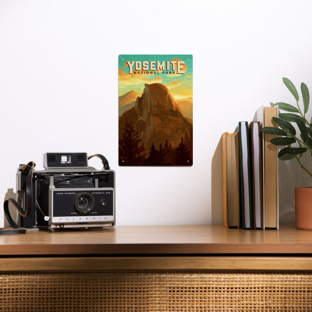 Yosemite National Park, California, Half Dome, Oil Painting, Metal Signs Metal Lantern Press 