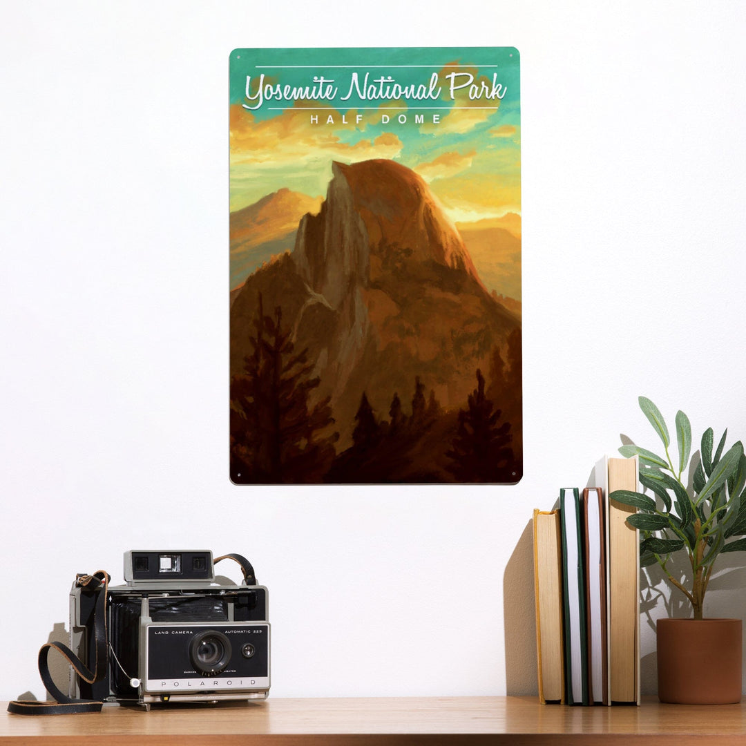 Yosemite National Park, California, Half Dome, Oil Painting, Metal Signs Metal Lantern Press 