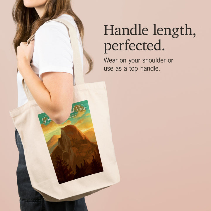 Yosemite National Park, California, Half Dome, Oil Painting, Tote Bag Totes Lantern Press 