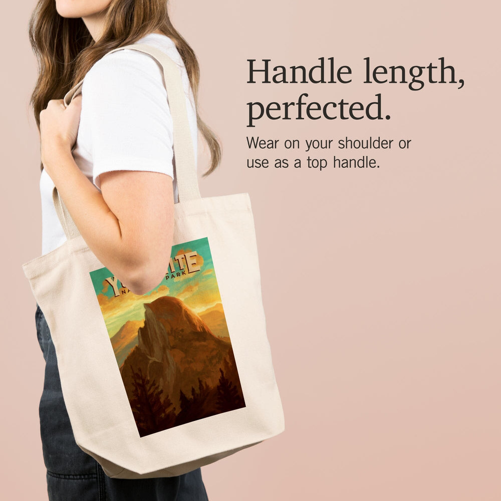 Yosemite National Park, California, Half Dome, Oil Painting, Tote Bag Totes Lantern Press 