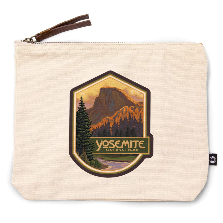Yosemite National Park, California, Half Dome,, Organic Cotton Zipper Pouch, Go Bag Go Bag Lantern Press 