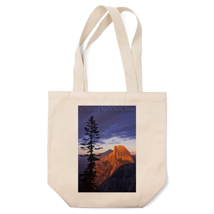 Yosemite National Park, California, Half Dome & Pine Tree, Lantern Press Photography, Tote Bag Totes Lantern Press 
