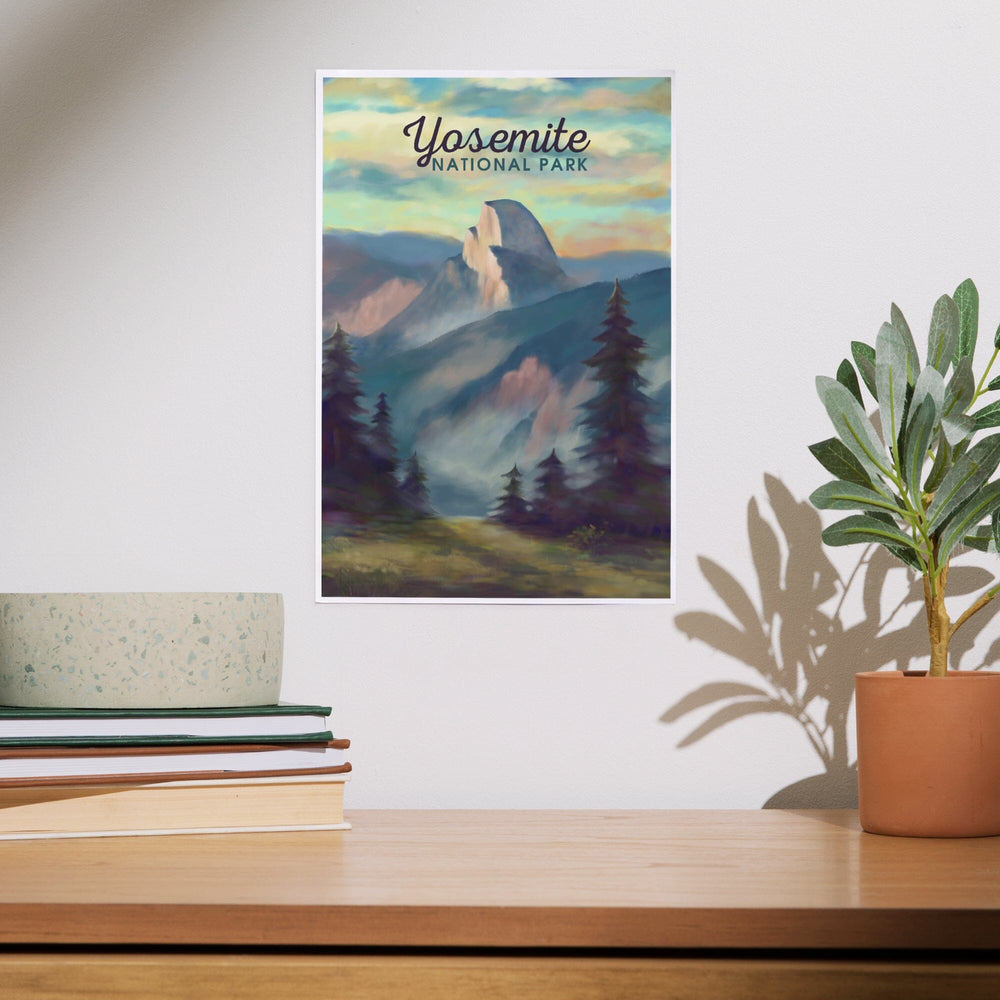 Yosemite National Park, California, Half Dome Scene, Oil Painting, Art & Giclee Prints Art Lantern Press 
