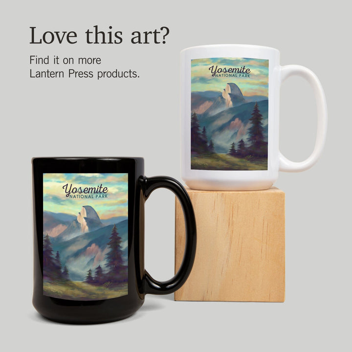 Yosemite National Park, California, Half Dome Scene, Oil Painting, Ceramic Mug Mugs Lantern Press 