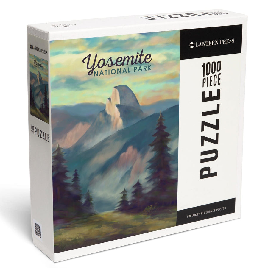 Yosemite National Park, California, Half Dome Scene, Oil Painting, Jigsaw Puzzle Puzzle Lantern Press 