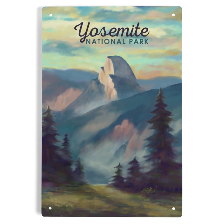 Yosemite National Park, California, Half Dome Scene, Oil Painting, Metal Signs Metal Lantern Press 