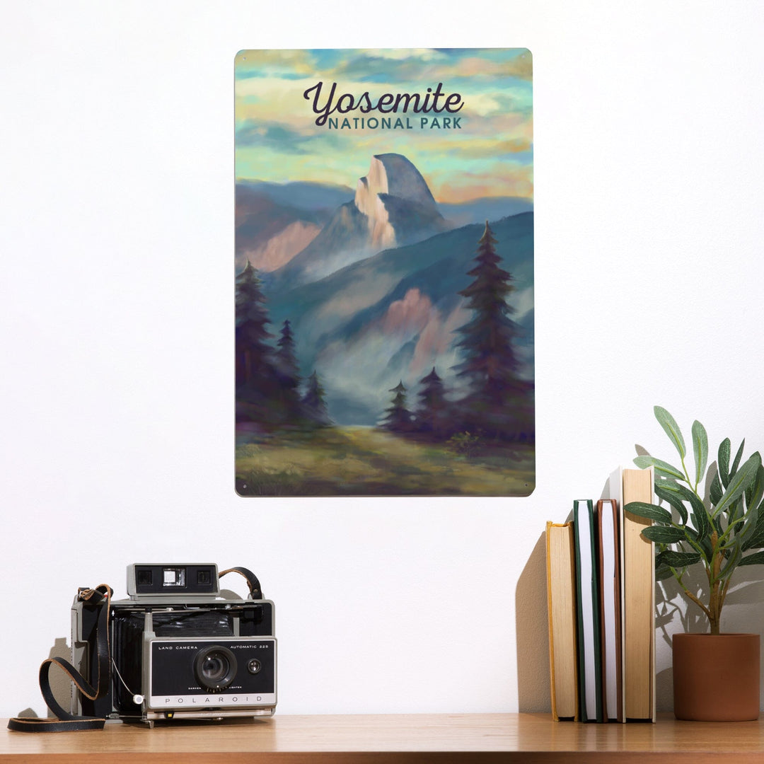 Yosemite National Park, California, Half Dome Scene, Oil Painting, Metal Signs Metal Lantern Press 