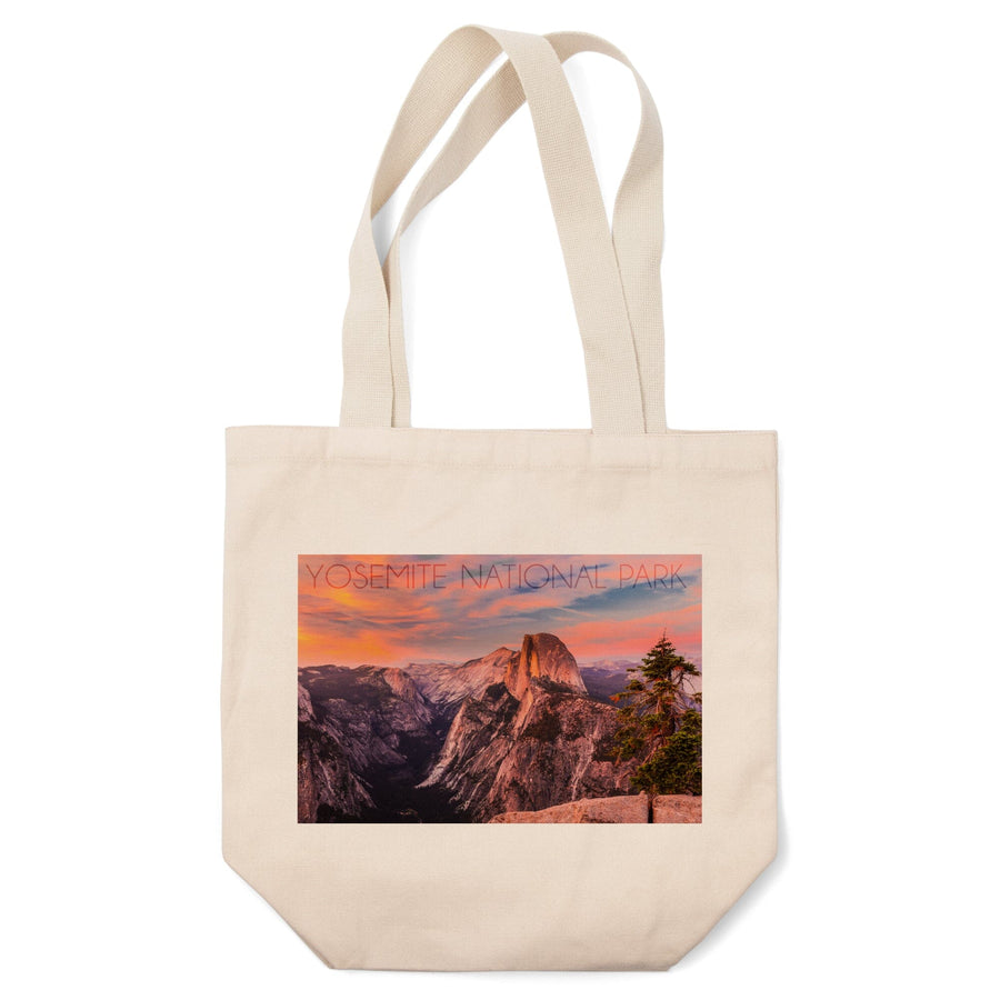 Yosemite National Park, California, Half Dome & Sunset, Lantern Press Photography, Tote Bag Totes Lantern Press 