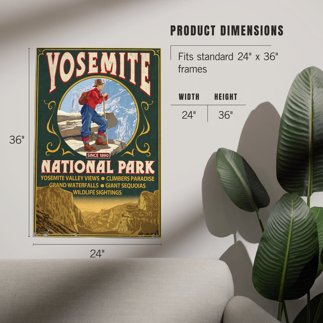 Yosemite National Park, California, Half Dome Vintage Sign, Art & Giclee Prints Art Lantern Press 