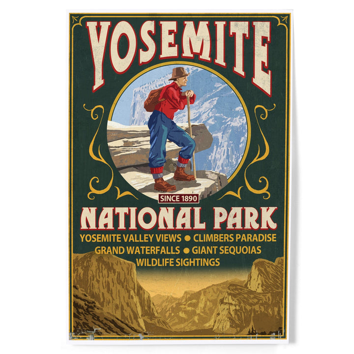 Yosemite National Park, California, Half Dome Vintage Sign, Art & Giclee Prints Art Lantern Press 