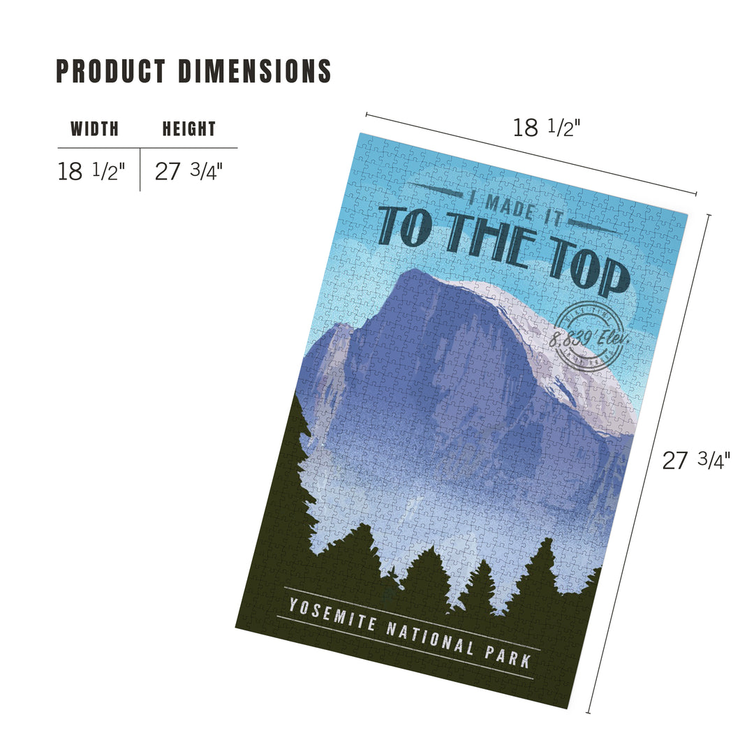 Yosemite National Park, California, I Made it to the Top, Half Dome, Lithograph, Jigsaw Puzzle Puzzle Lantern Press 
