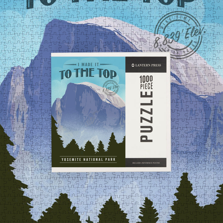 Yosemite National Park, California, I Made it to the Top, Half Dome, Lithograph, Jigsaw Puzzle Puzzle Lantern Press 