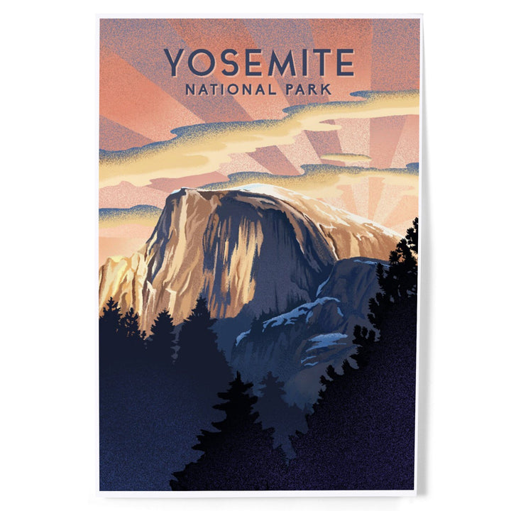 Yosemite National Park, California, Litho, Half Dome, Art & Giclee Prints Art Lantern Press 8 x 12 Art Print 