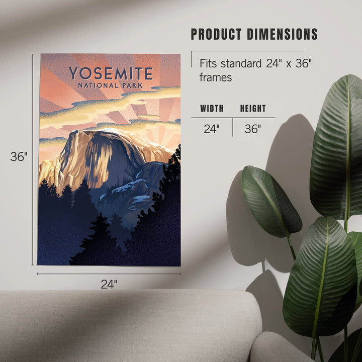 Yosemite National Park, California, Litho, Half Dome, Art & Giclee Prints Art Lantern Press 