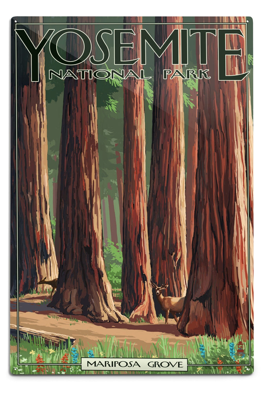 Yosemite National Park, California, Mariposa Grove, Metal Signs Metal Lantern Press 12x18 Metal Sign 