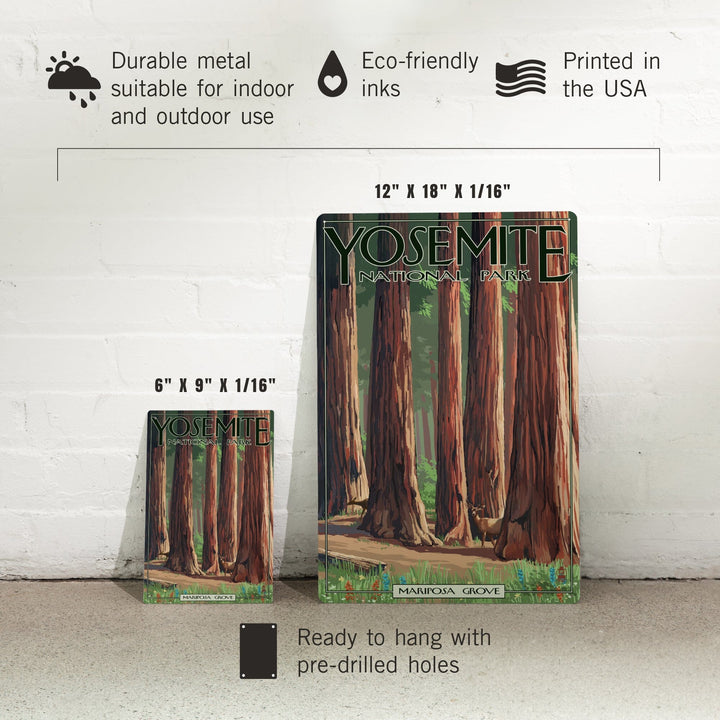 Yosemite National Park, California, Mariposa Grove, Metal Signs Metal Lantern Press 