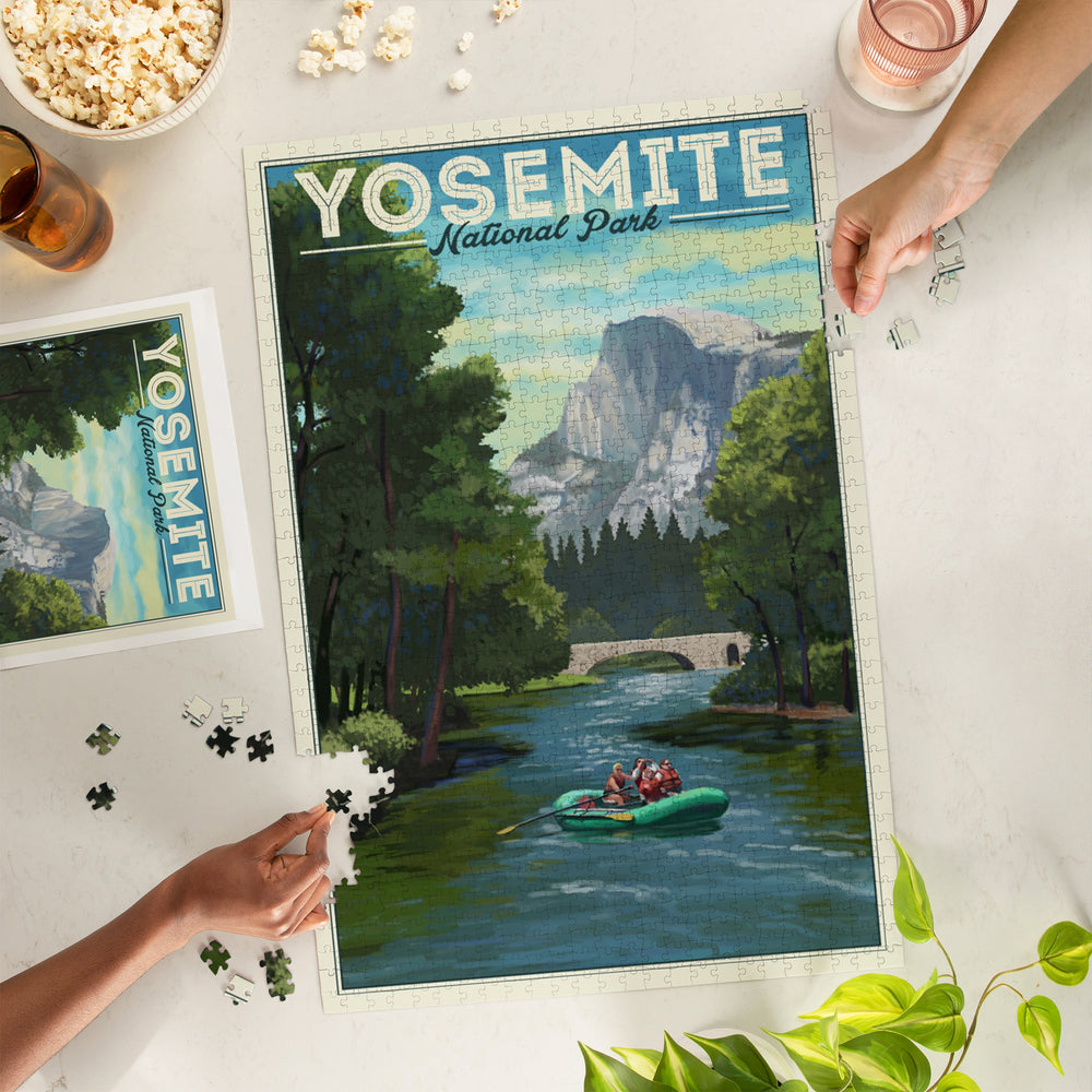 Yosemite National Park, California, Merced River, Jigsaw Puzzle Puzzle Lantern Press 