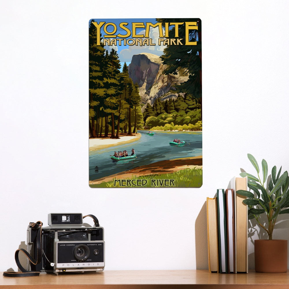 Yosemite National Park, California, Merced River Rafting, Metal Signs Metal Lantern Press 