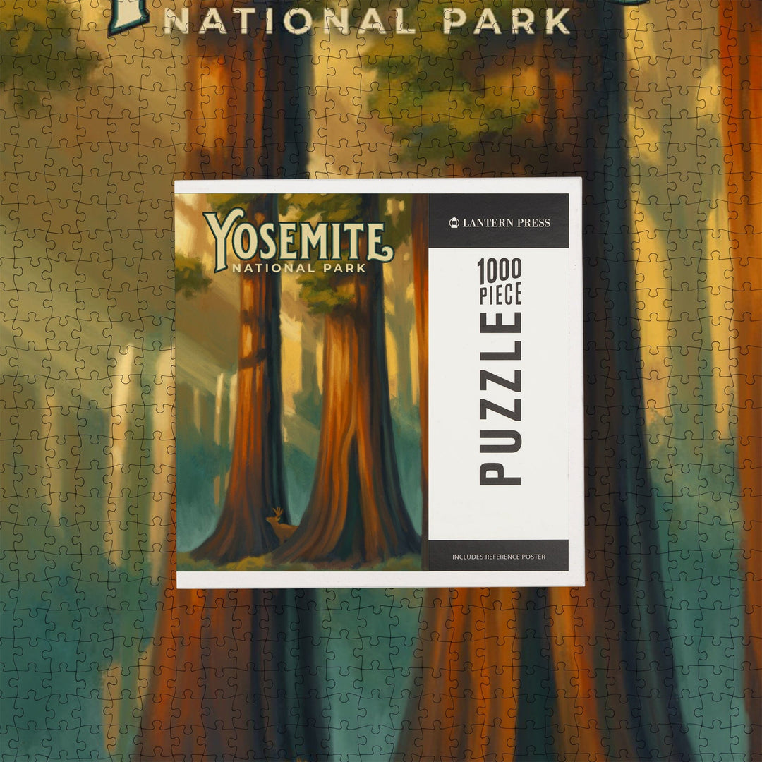 Yosemite National Park, California, Oil Painting, Jigsaw Puzzle Puzzle Lantern Press 