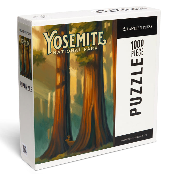 Yosemite National Park, California, Oil Painting, Jigsaw Puzzle Puzzle Lantern Press 