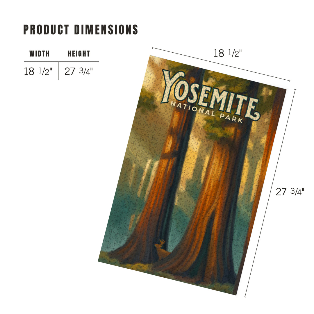Yosemite National Park, California, Oil Painting, Jigsaw Puzzle Puzzle Lantern Press 