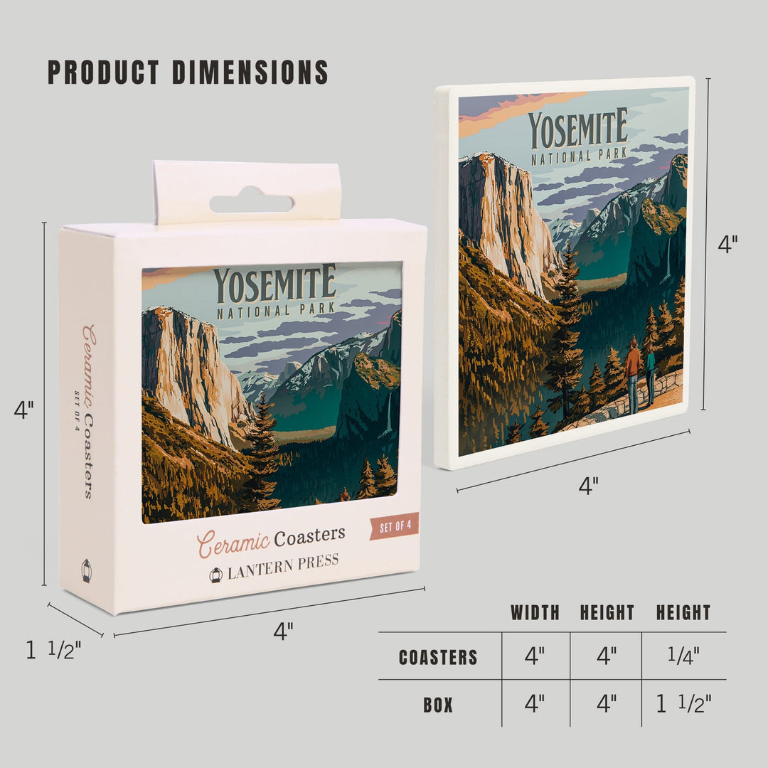 Yosemite National Park, California, Painterly National Park Series, Coasters Coasters Lantern Press 