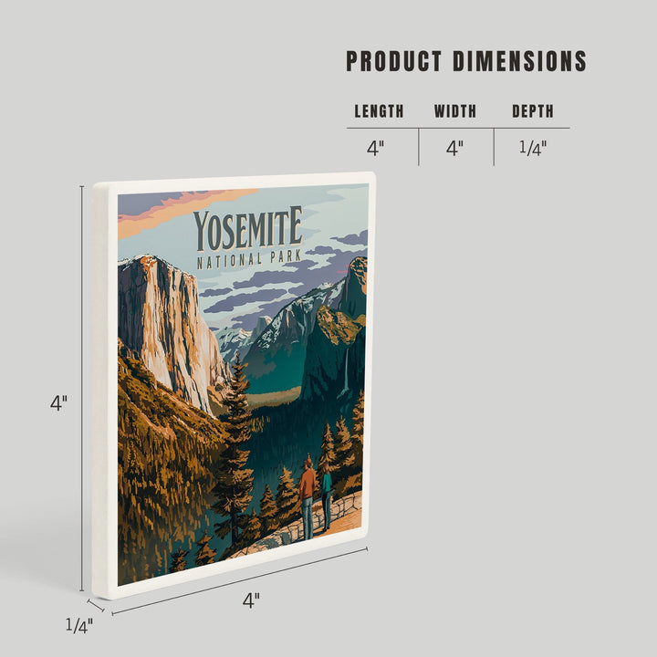 Yosemite National Park, California, Painterly National Park Series, Coasters Coasters Lantern Press 