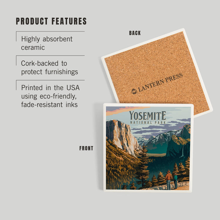 Yosemite National Park, California, Painterly National Park Series, Coasters Coasters Lantern Press 