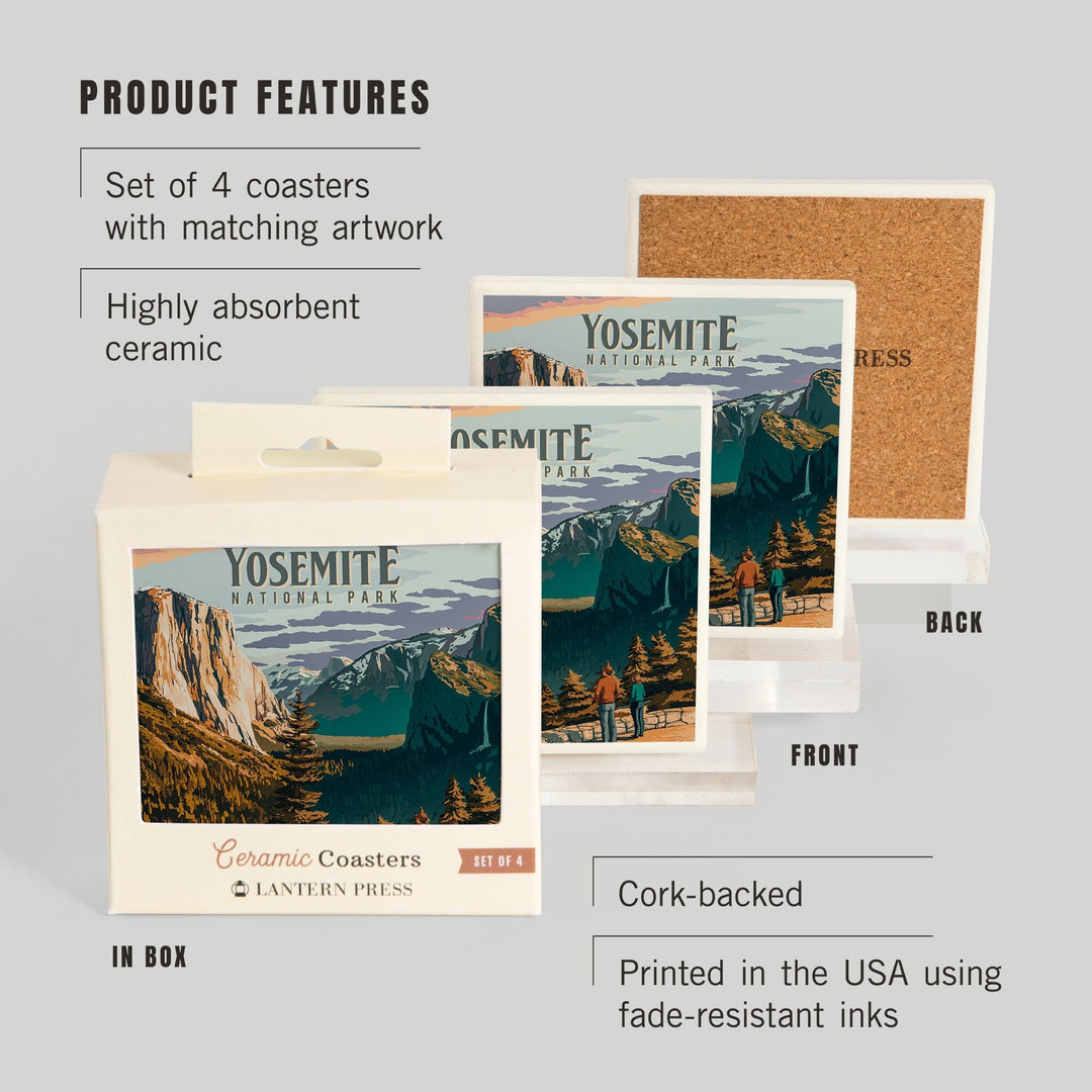 Yosemite National Park, California, Painterly National Park Series, Coasters Coasters Lantern Press 