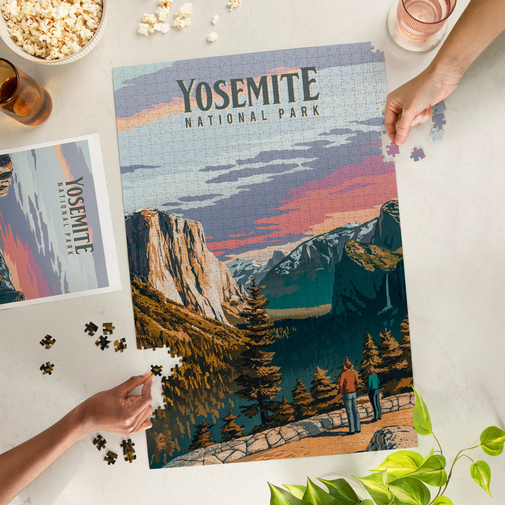 Yosemite National Park, California, Painterly National Park Series, Jigsaw Puzzle Puzzle Lantern Press 