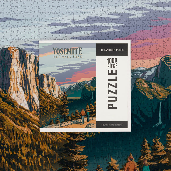 Yosemite National Park, California, Painterly National Park Series, Jigsaw Puzzle Puzzle Lantern Press 