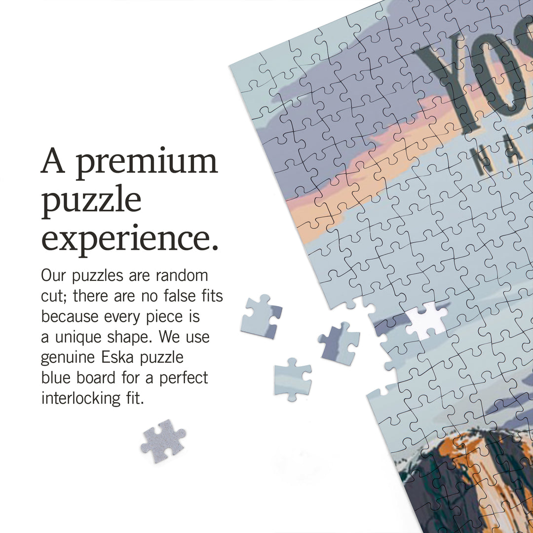 Yosemite National Park, California, Painterly National Park Series, Jigsaw Puzzle Puzzle Lantern Press 