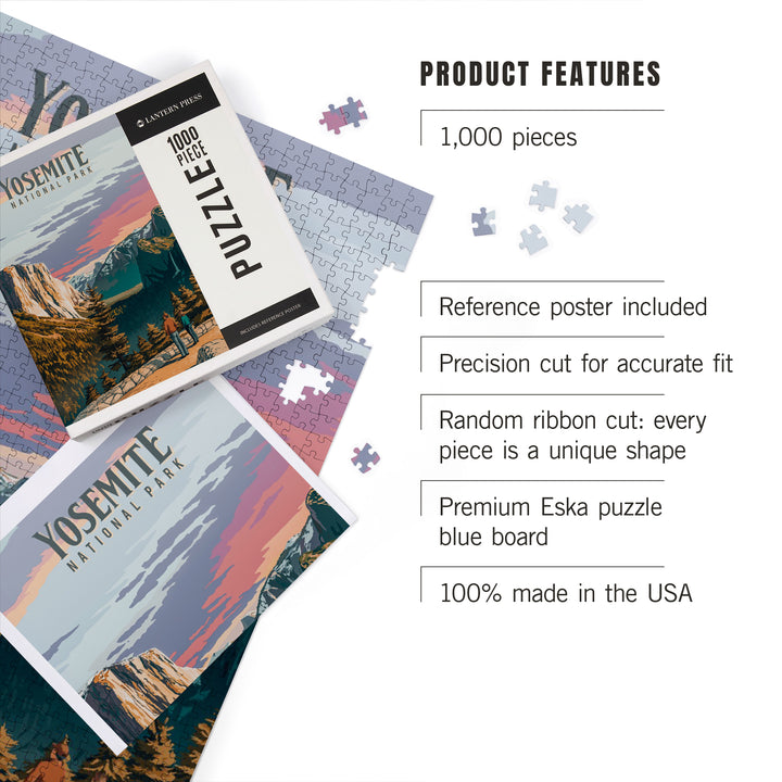 Yosemite National Park, California, Painterly National Park Series, Jigsaw Puzzle Puzzle Lantern Press 