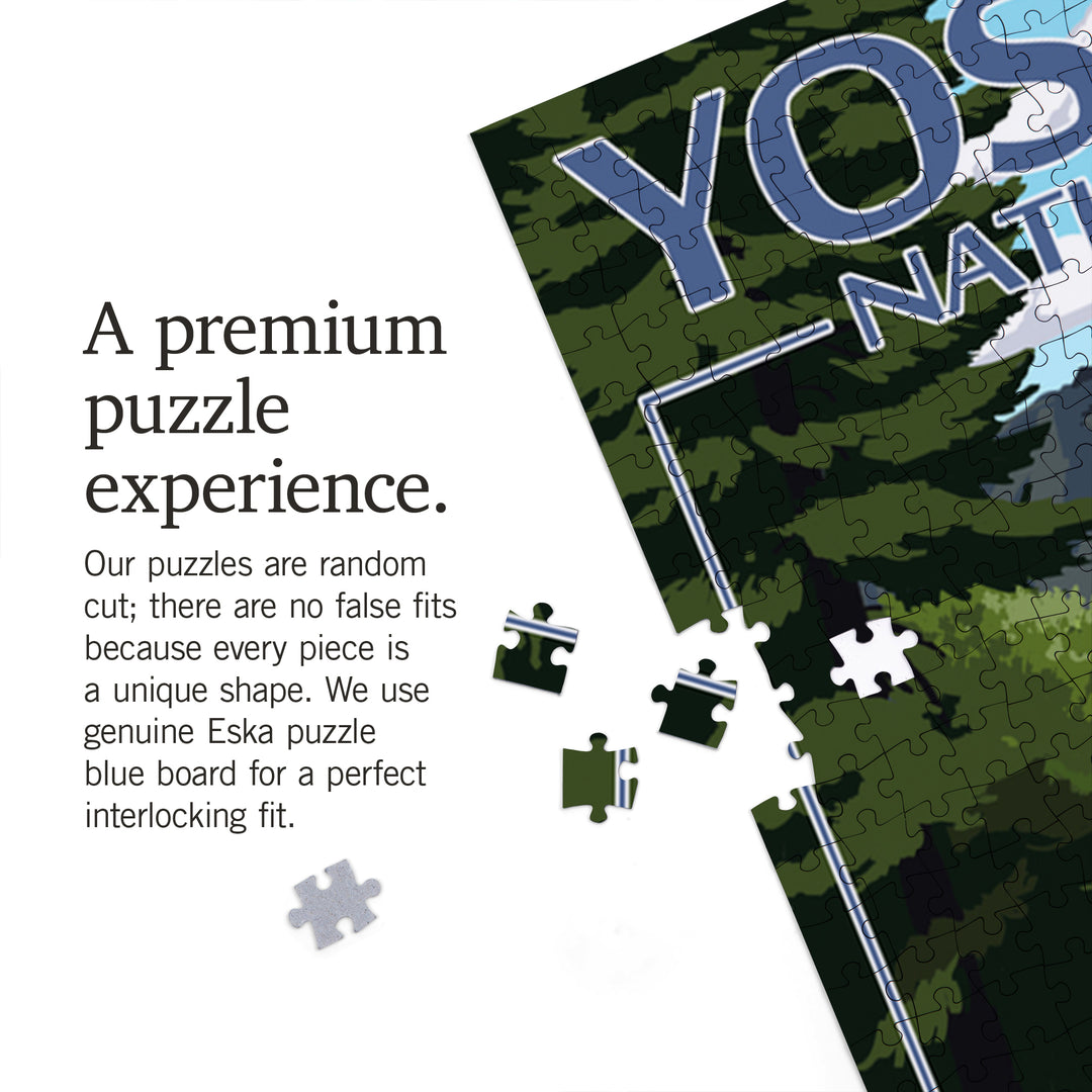 Yosemite National Park, California, Painterly, The Mist Trail, Jigsaw Puzzle Puzzle Lantern Press 