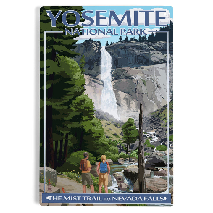 Yosemite National Park, California, Painterly, The Mist Trail, Metal Signs Metal Lantern Press 