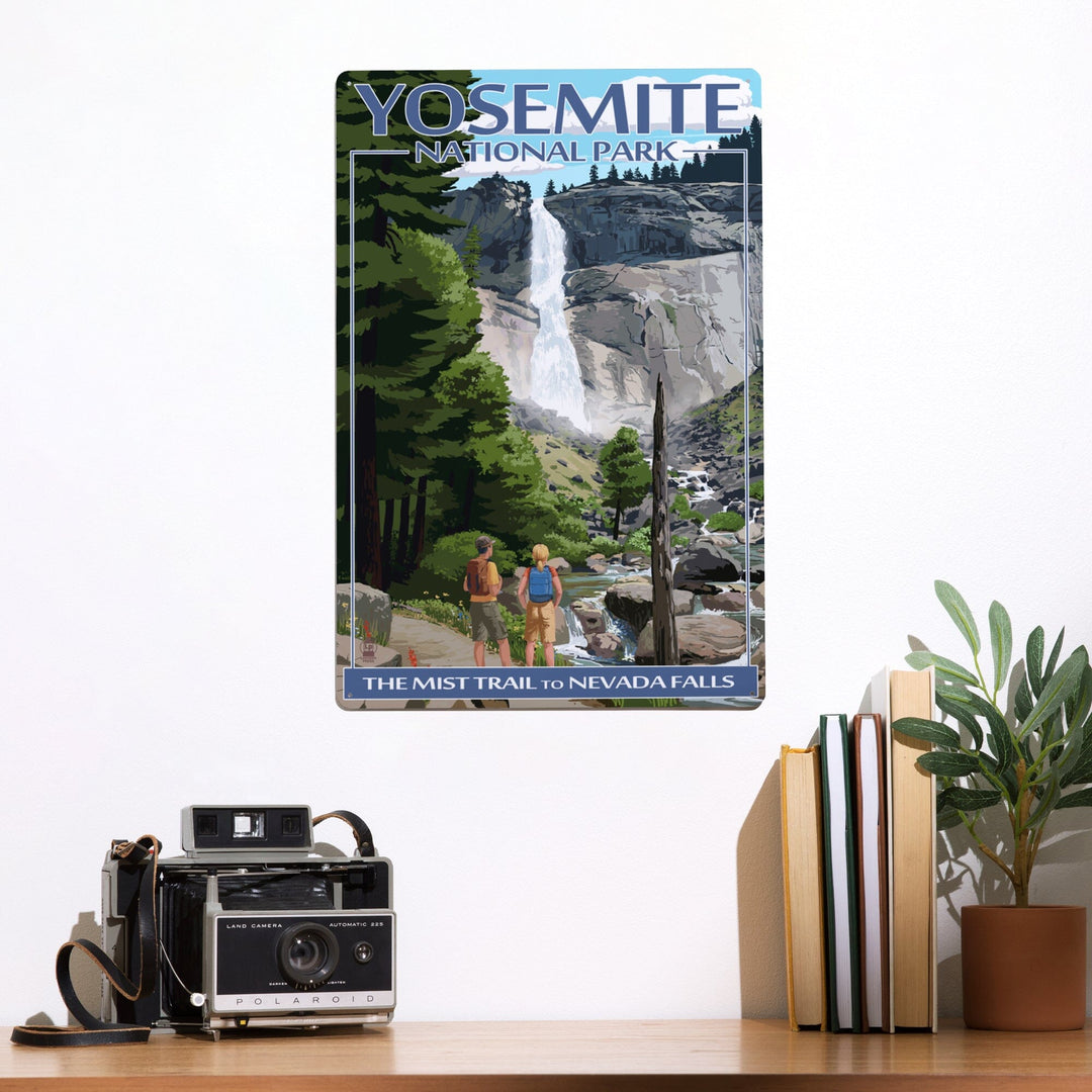 Yosemite National Park, California, Painterly, The Mist Trail, Metal Signs Metal Lantern Press 