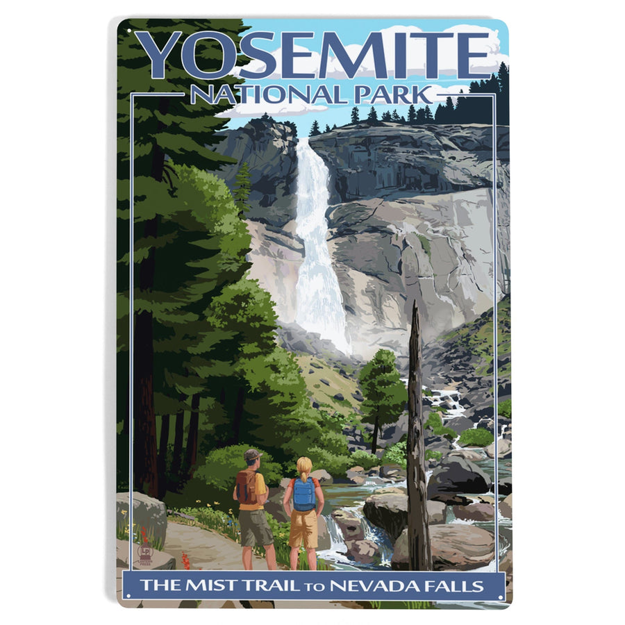 Yosemite National Park, California, Painterly, The Mist Trail, Metal Signs Metal Lantern Press 