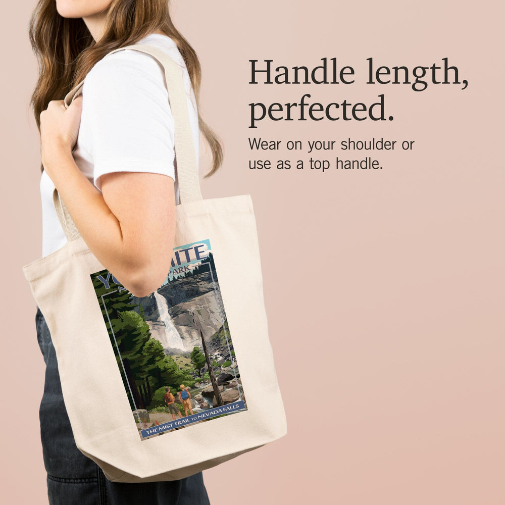 Yosemite National Park, California, Painterly, The Mist Trail, Tote Bag Totes Lantern Press 